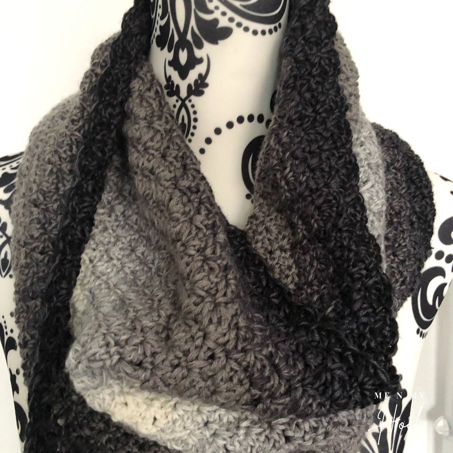 Twisted Cowl, Crocheted Moebius, Blooming Cowl, Pdf Pattern