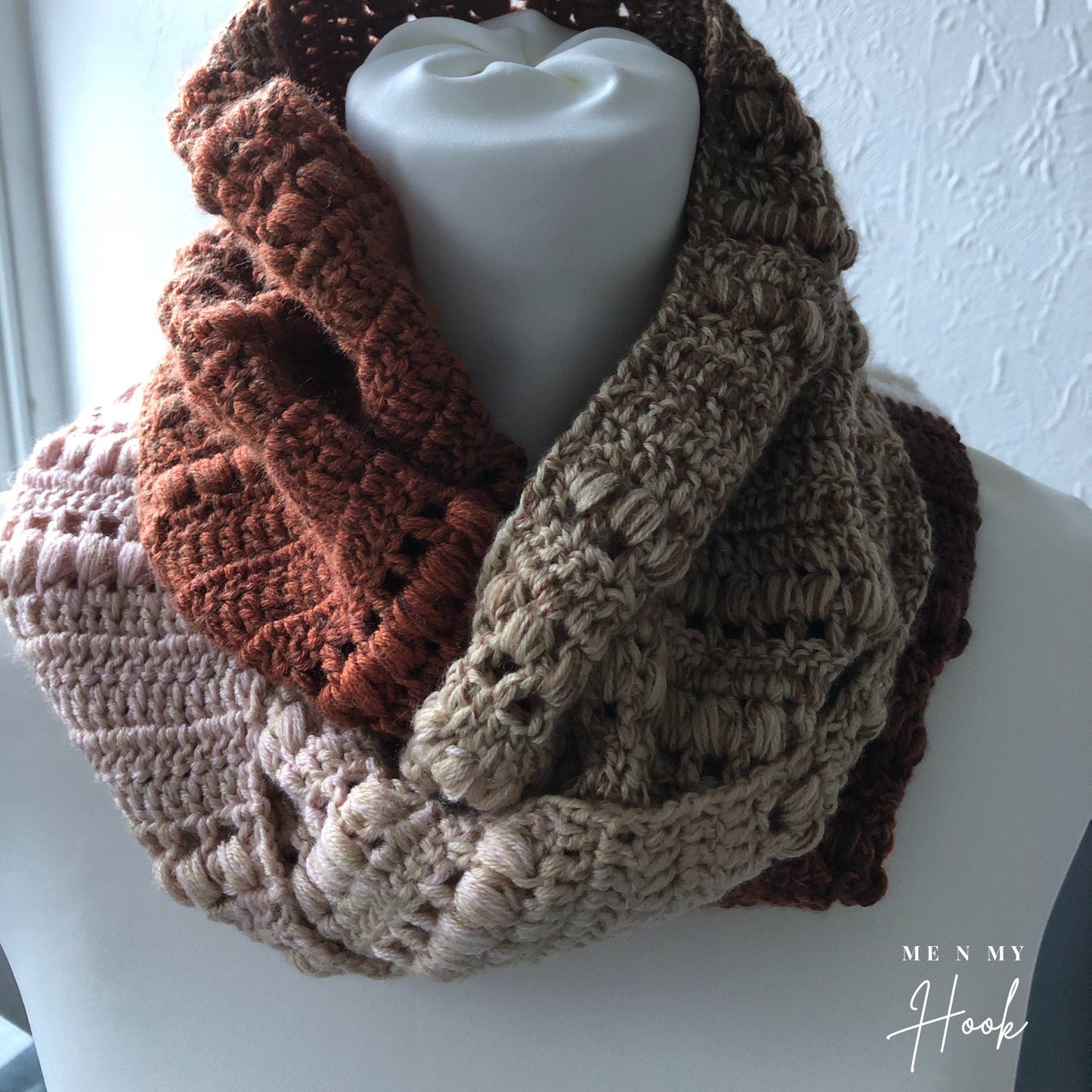Beginner Infinity Scarf, Crochet Cowl, Stella Infinity Cowl, Easy crochet pattern