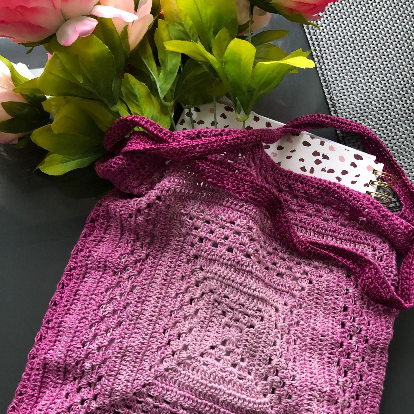 Crochet Market Bag Pattern, Granny Square Crochet Market Bag, Beginner Crochet Bag pdf pattern, Easy crochet market bag digital download