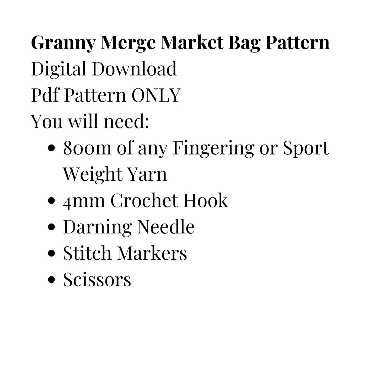 Crochet Market Bag Pattern, Granny Square Crochet Market Bag, Beginner Crochet Bag pdf pattern, Easy crochet market bag digital download