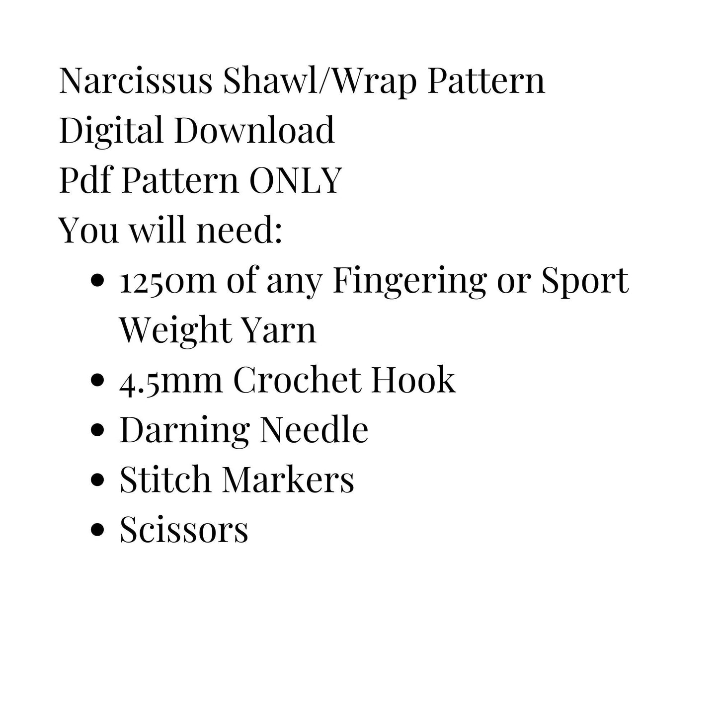 Narcissus summer lace crochet wrap pattern, beginner lace shawl pdf pattern digital download, easy crochet shawl pattern