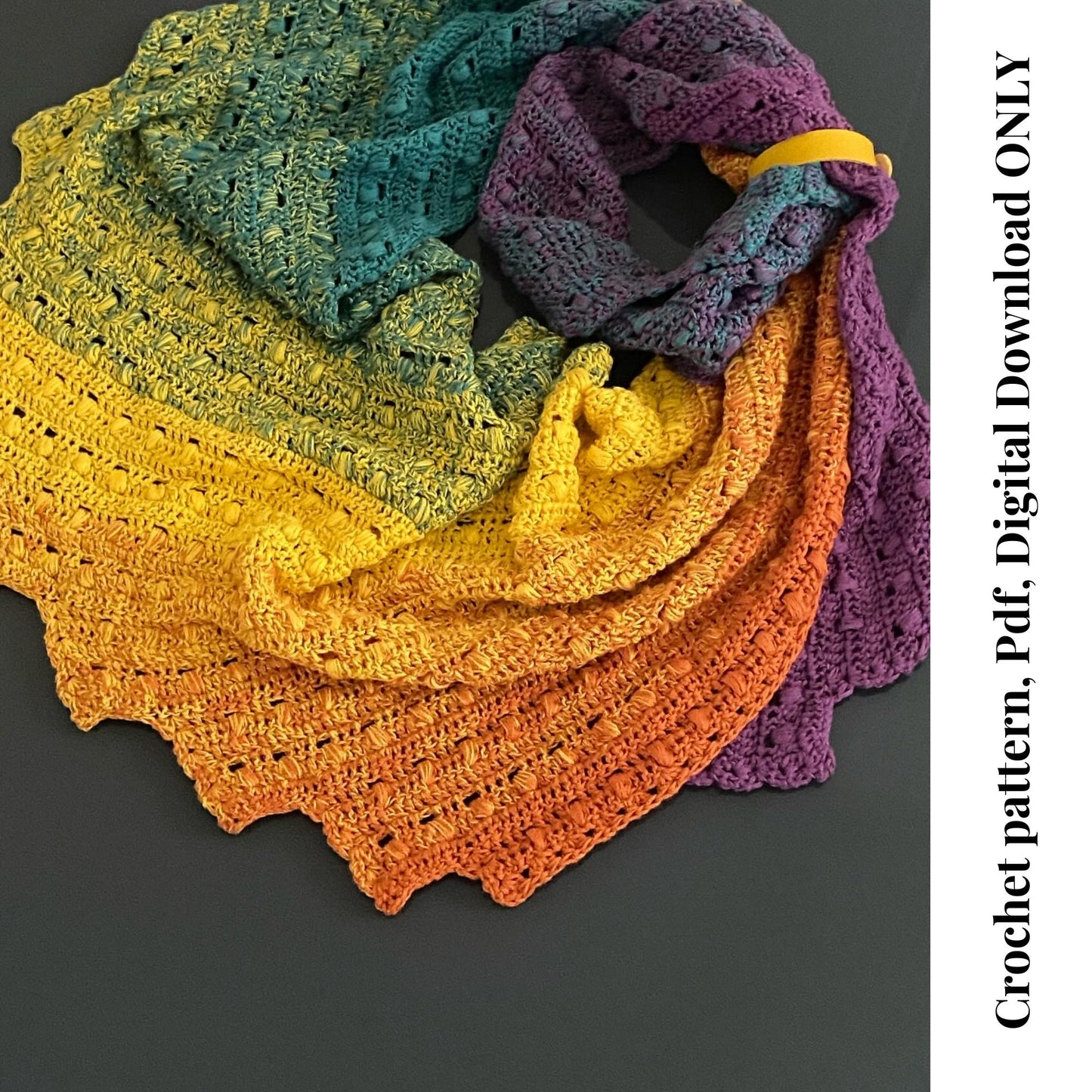 Brooke Scarf, Beginner Boomerang Scarf Crochet Pattern, Pdf Pattern, Digital Download
