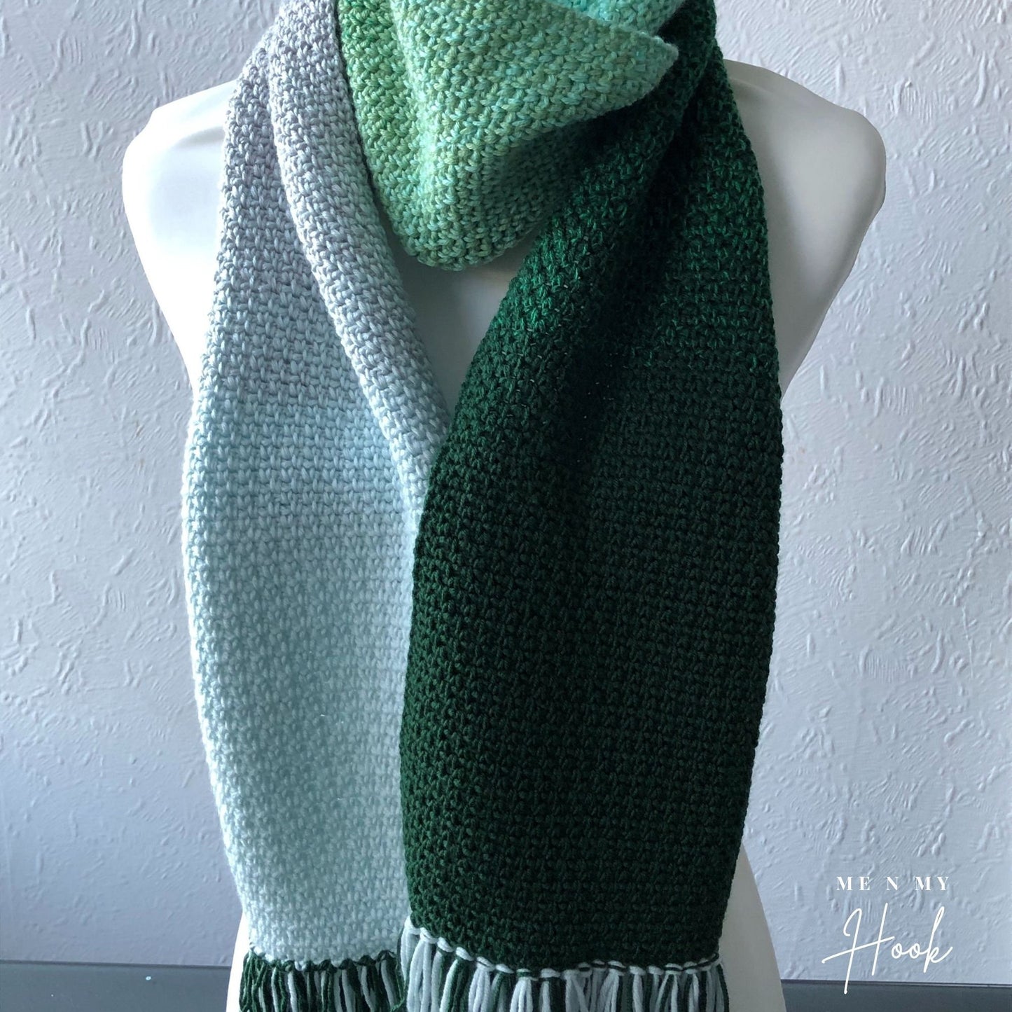 Linen Stitch Scarf, easy beginner crochet scarf pdf pattern digital download