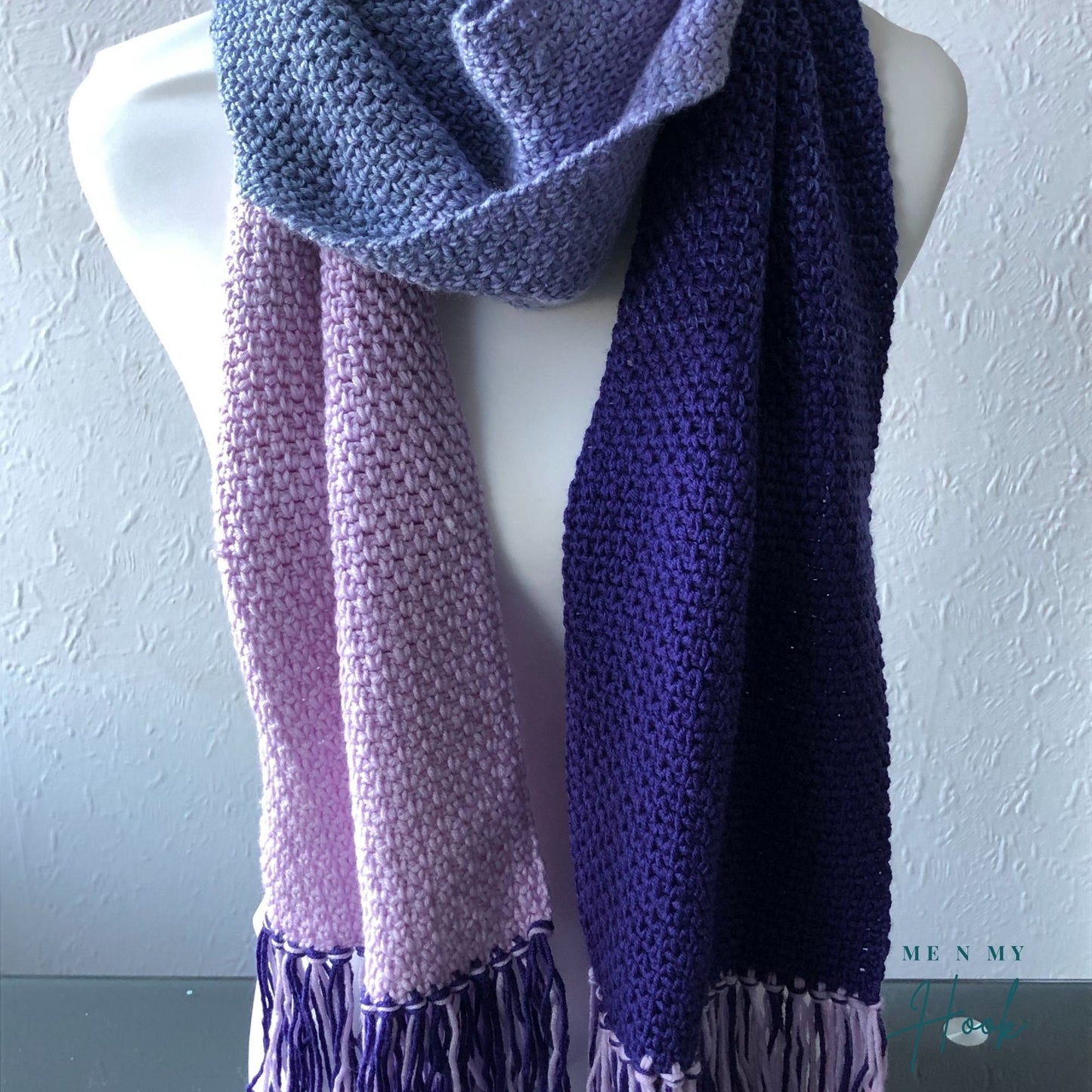 Linen Stitch Scarf, easy beginner crochet scarf pdf pattern digital download