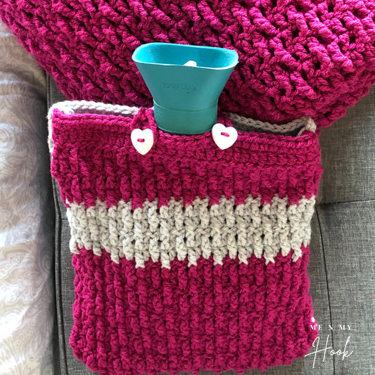 Easy beginner crochet hot water bottle cosy, marian bay hot water bottle cover, pdf pattern, digital download