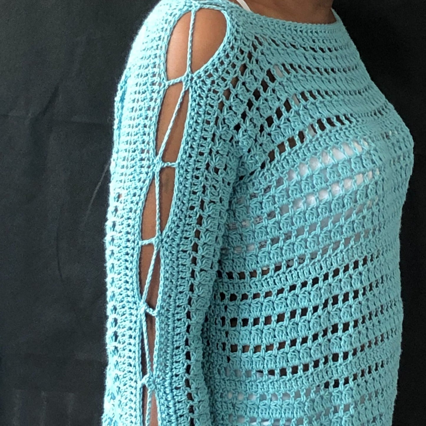 Crochet Top Pattern, Key West Pullover, Easy Sweater, Beginner, pdf pattern, Digital Download