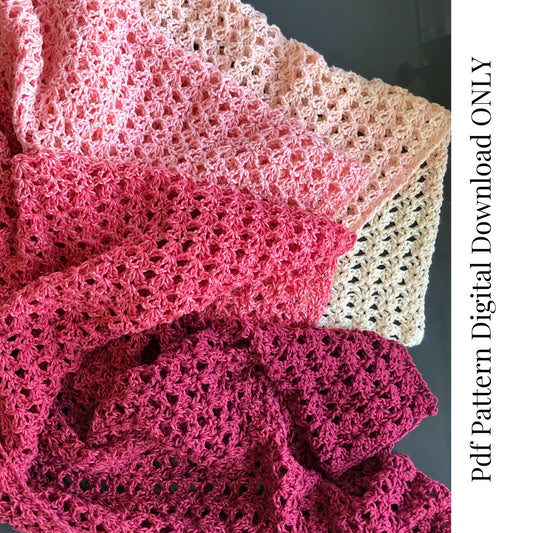 Shanae, Rectangle Shawl Pattern, Easy, Beginner, Crochet, Pdf, Pattern Digital Download ONLY