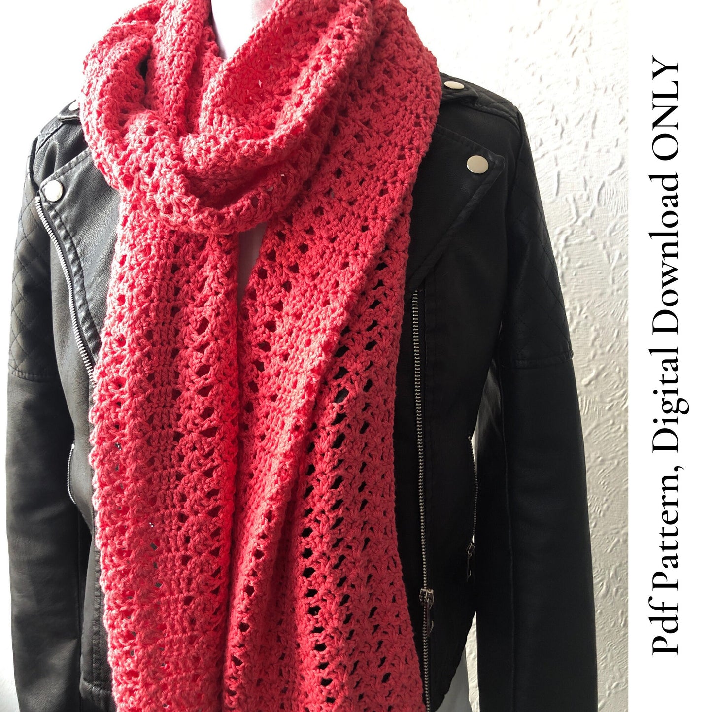 Scarf Pattern, Lacy Summer Scarf, Chilo Scarf, Easy Crochet Pattern, Pdf Pattern, Digital Download ONLY