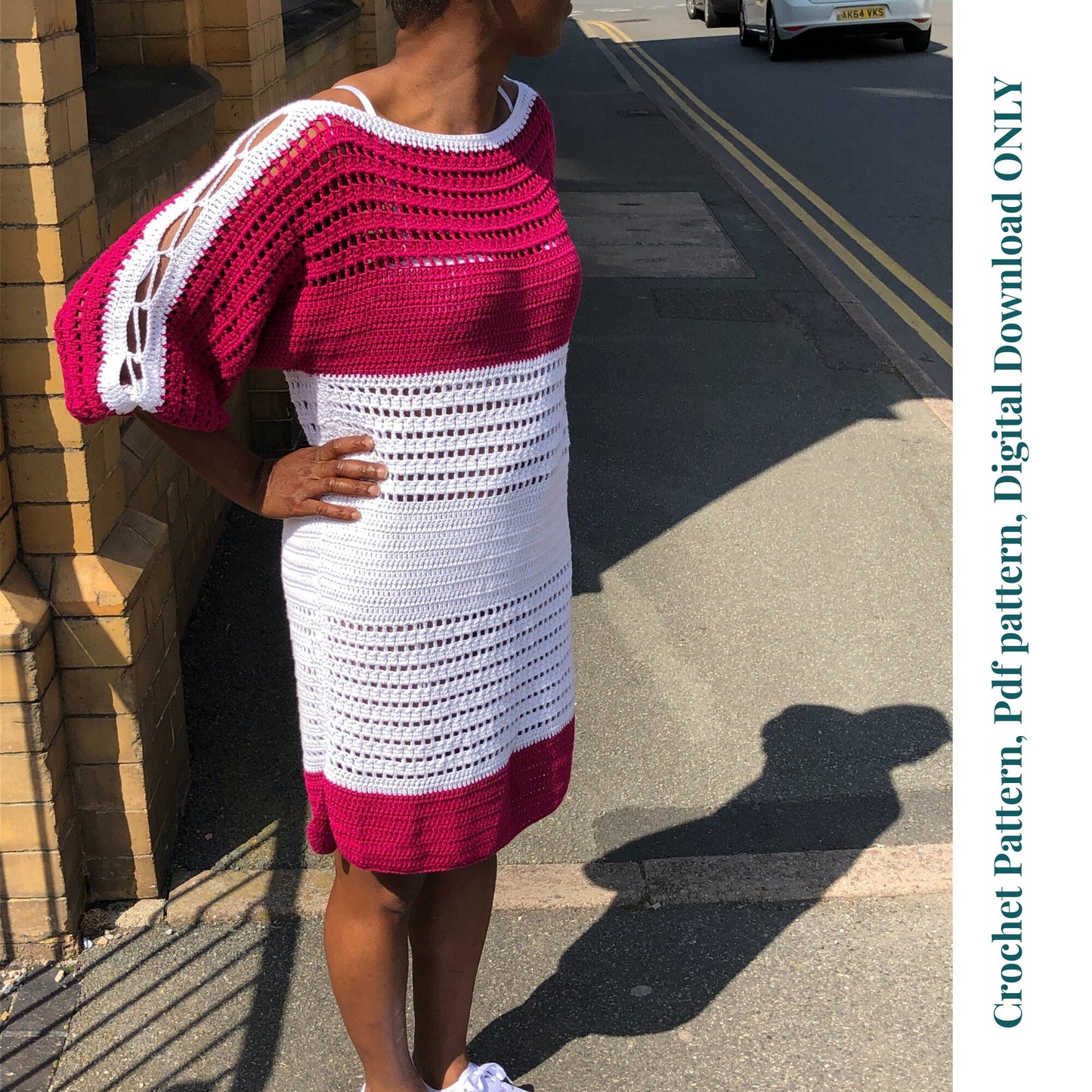 Key West Summer Dress, crochet summer dress pattern, beginner modern crochet pattern, easy pdf pattern, digital download only