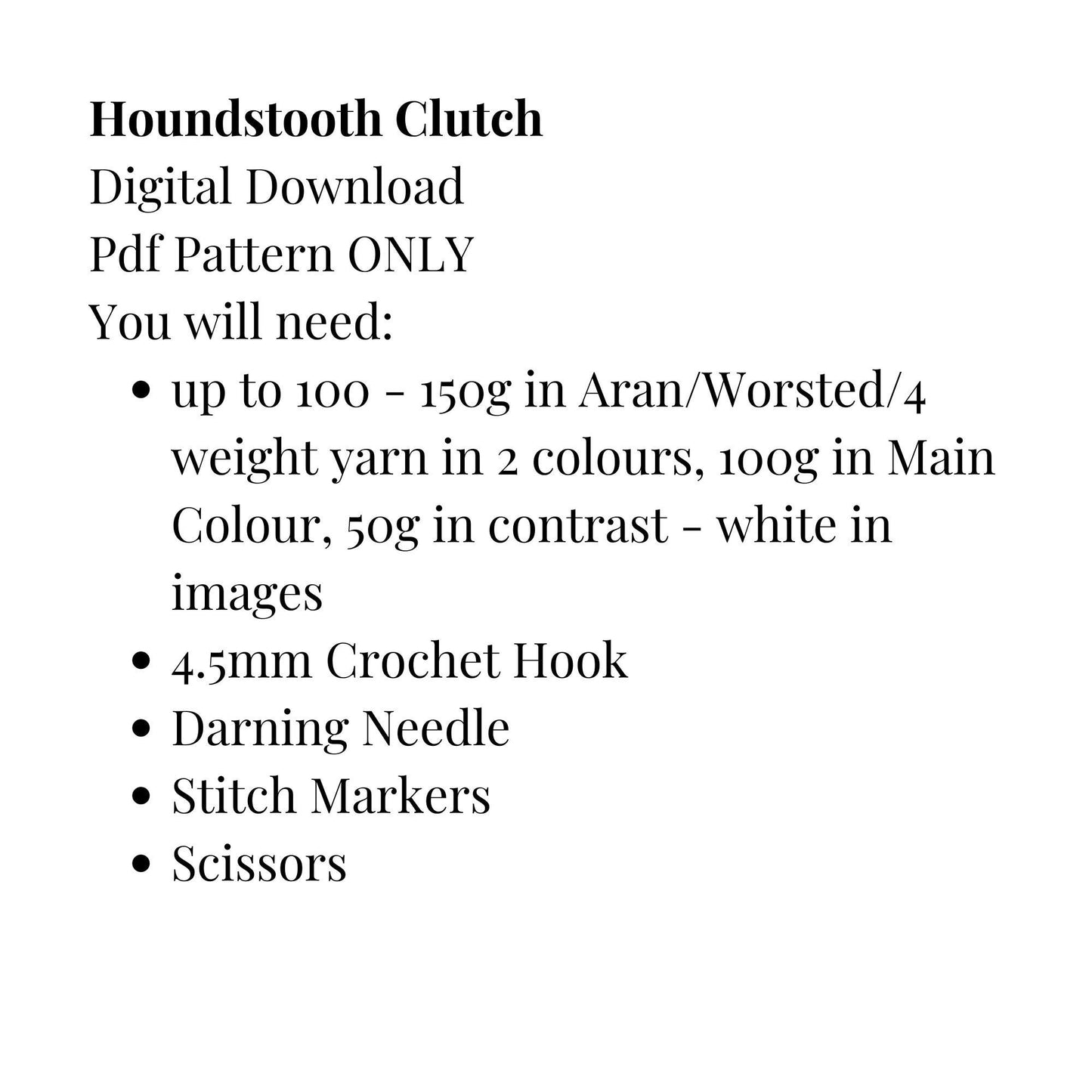 Houndstooth Crochet Clutch Bag Pattern, Beginner Crochet Purse Pattern, Easy Crochet Wallet Pattern, Digital Download, Pdf Pattern ONLY