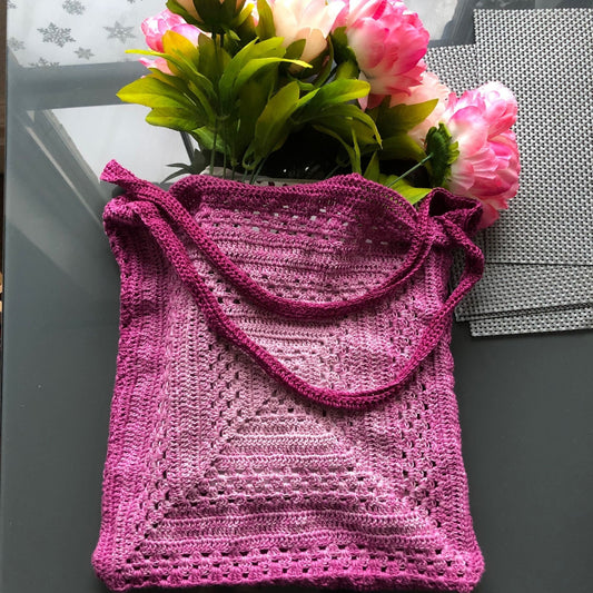 Crochet Market Bag Pattern, Granny Square Crochet Market Bag, Beginner Crochet Bag pdf pattern, Easy crochet market bag digital download