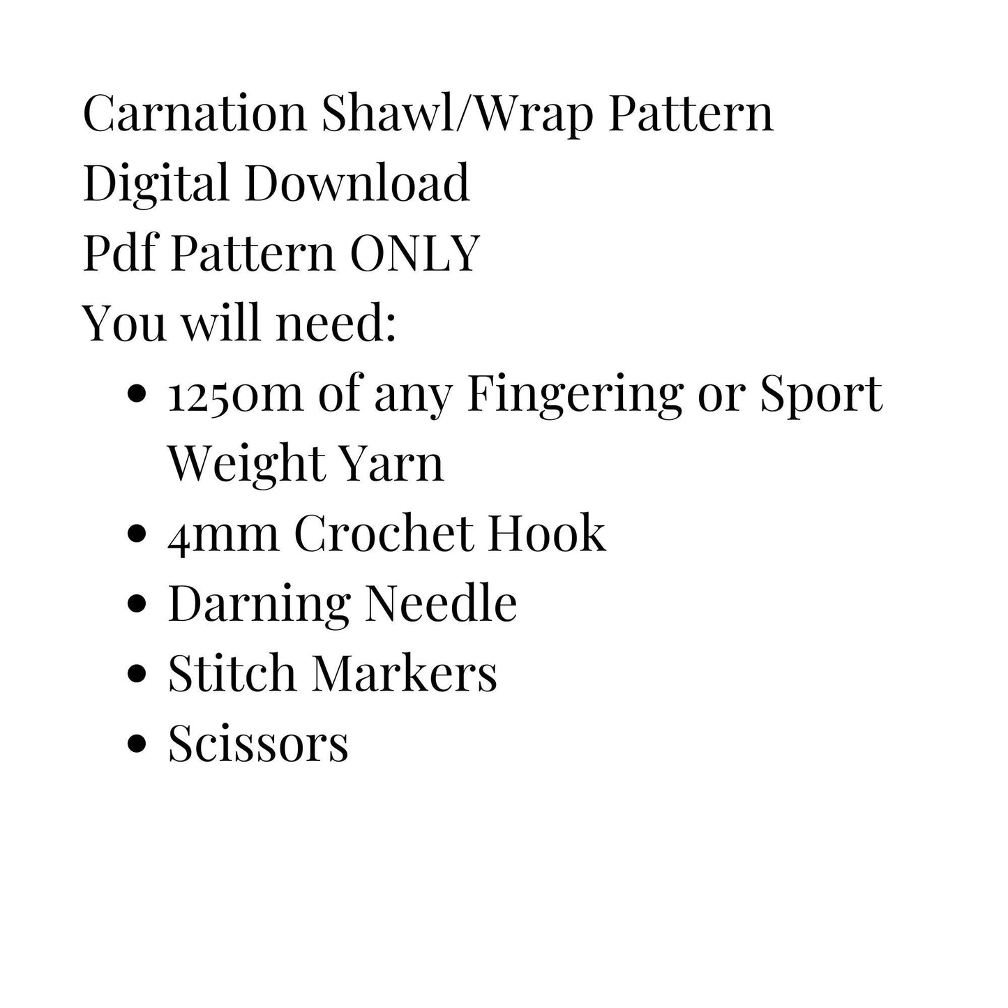 Carnation Shawl pattern, Spring crochet wrap pattern digital download, beginner crochet shawl pattern, easy crochet shawl pdf pattern,