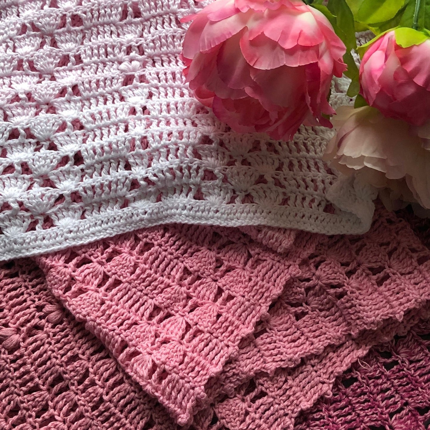 Carnation Shawl pattern, Spring crochet wrap pattern digital download, beginner crochet shawl pattern, easy crochet shawl pdf pattern,