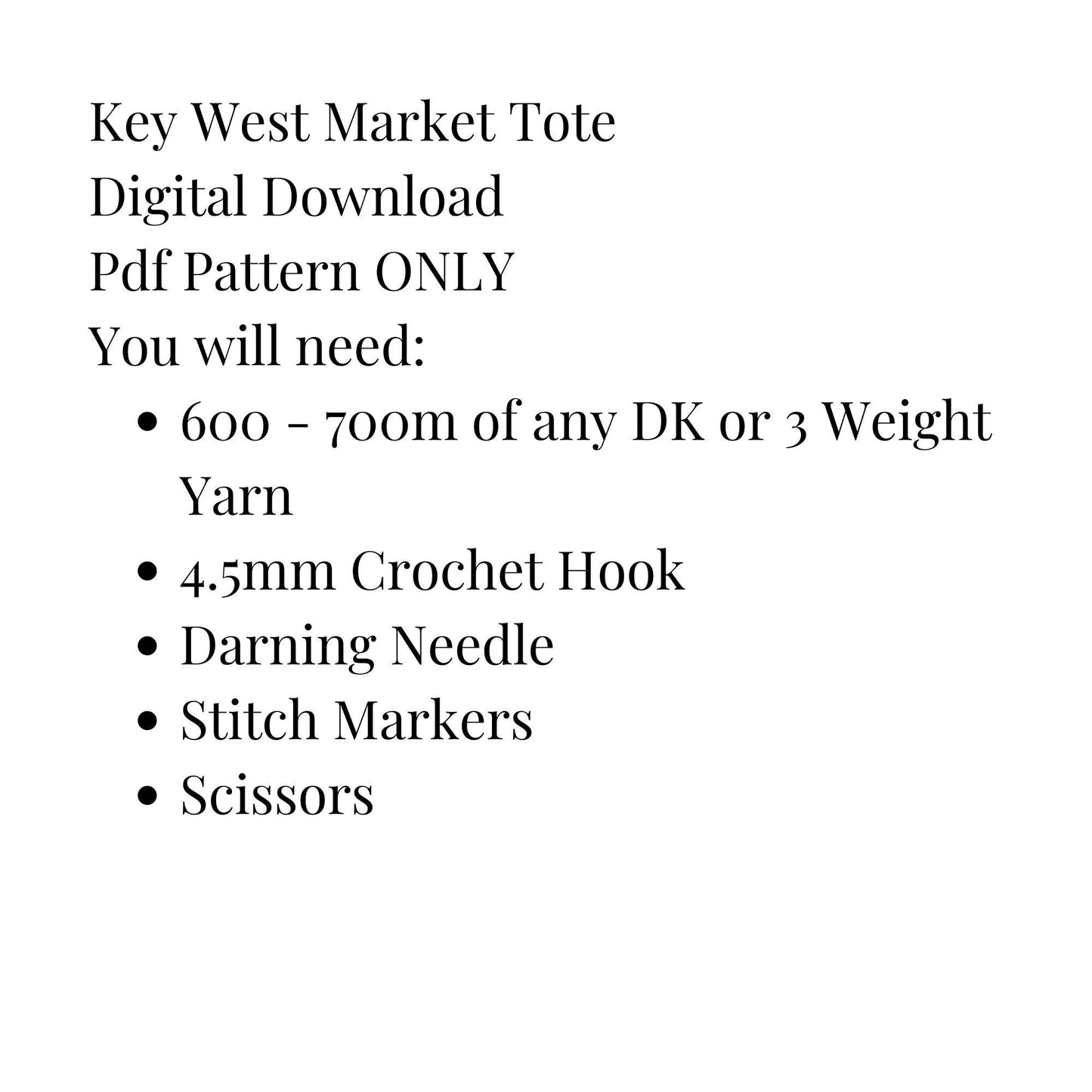 Key West Market Tote Crochet Bag pdf pattern, Beginner crochet market bag pattern digital download, easy diy crochet produce tote bag