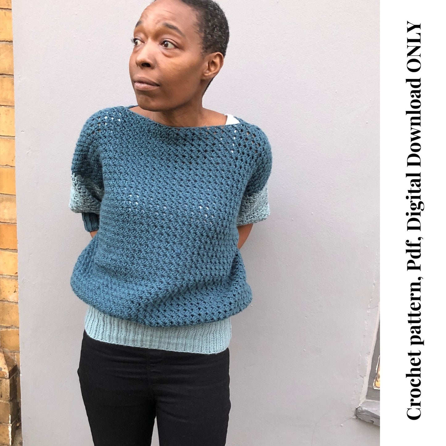 Nain Sweater, Easy Crochet Sweater Pattern, Corner to Corner Sweater Crochet Pattern, Granny Stitch Sweater Crochet Pattern Pdf Download