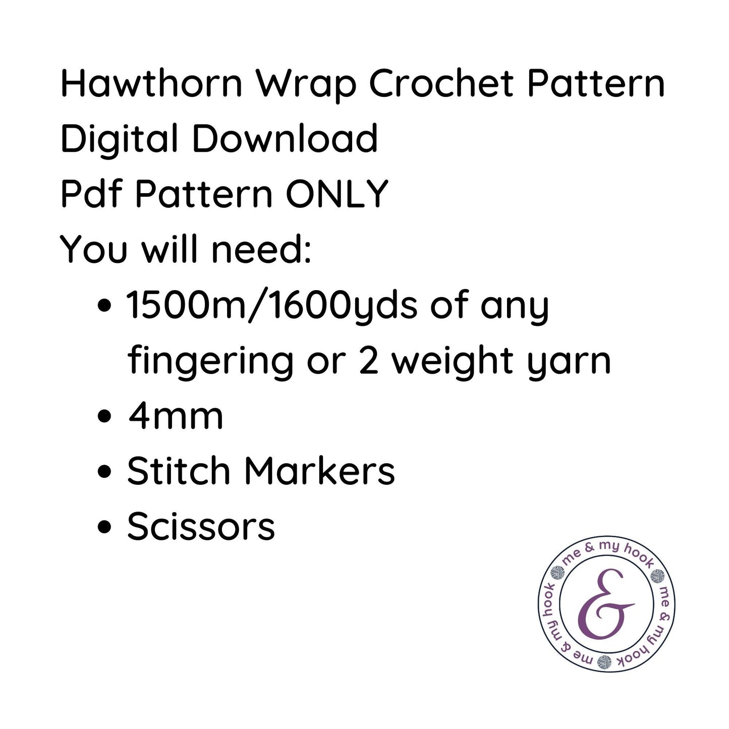 Hawthorne Wrap Crochet Pattern, Easy rectangle shawl crochet pattern digital download, beginner wrap crochet pattern pdf pattern only