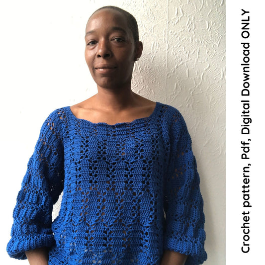 Hawthorne Summer Crochet Sweater Pattern, Easy Crochet Sweater Pattern, Pullover Crochet Pattern Pdf Pattern Digital Download