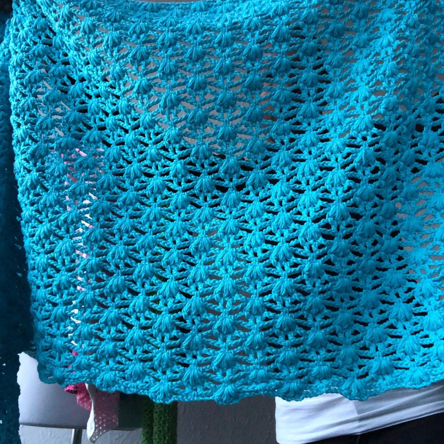 Puffin Lace, Easy oversized crochet shawl pattern, beginner crochet wrap pdf pattern digital download