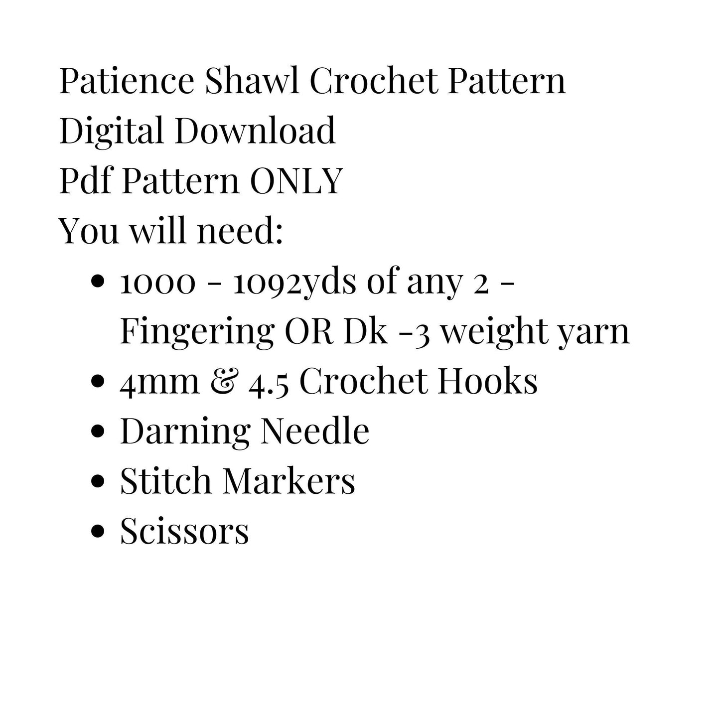 Patience beginner triangle shawl crochet pattern, easy crochet shawl pattern, beginner diy shawl pdf pattern digital download