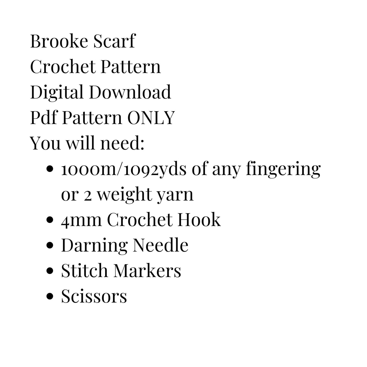 Brooke Scarf, Beginner Boomerang Scarf Crochet Pattern, Pdf Pattern, Digital Download